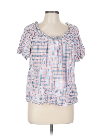 Pre-owned St. John's Bay Short Sleeve Blouse In Pink
