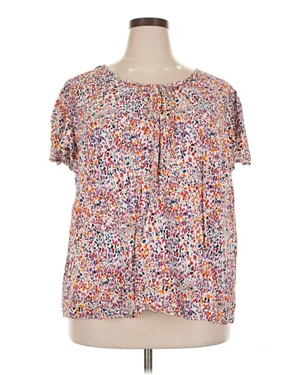 Pre-owned St. John's Bay Short Sleeve Blouse In Pink