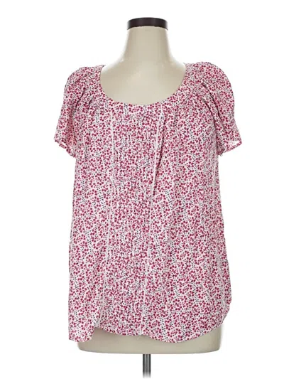 Pre-owned St. John's Bay Short Sleeve Blouse In Pink