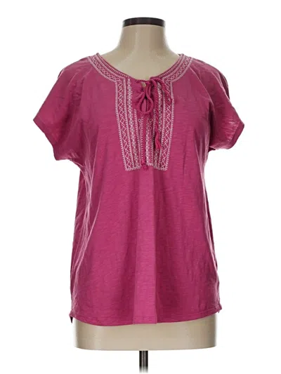 Pre-owned St. John's Bay Short Sleeve Blouse In Pink