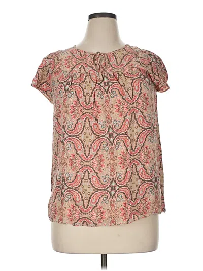 Pre-owned St. John's Bay Short Sleeve Blouse In Pink