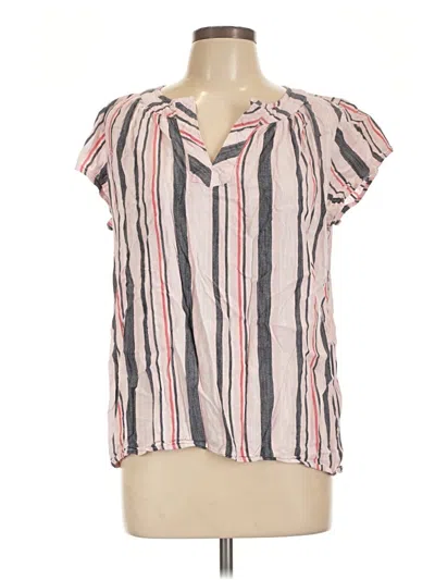 Pre-owned St. John's Bay Short Sleeve Blouse In Pink
