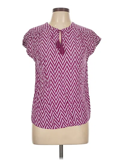 Pre-owned St. John's Bay Short Sleeve Blouse In Purple