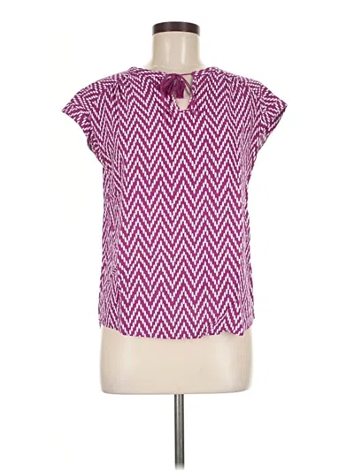 Pre-owned St. John's Bay Short Sleeve Blouse In Purple