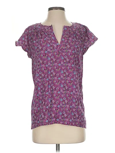 Pre-owned St. John's Bay Short Sleeve Blouse In Purple