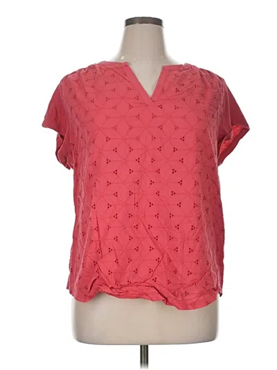 Pre-owned St. John's Bay Short Sleeve Blouse In Red