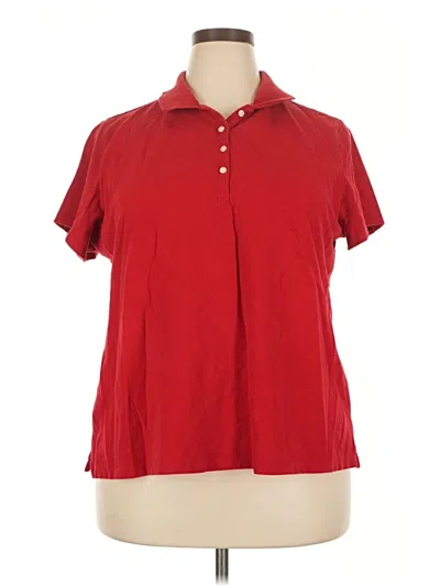 Pre-owned St. John's Bay Short Sleeve Blouse In Red