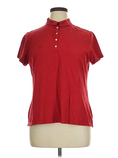 Pre-owned St. John's Bay Short Sleeve Blouse In Red