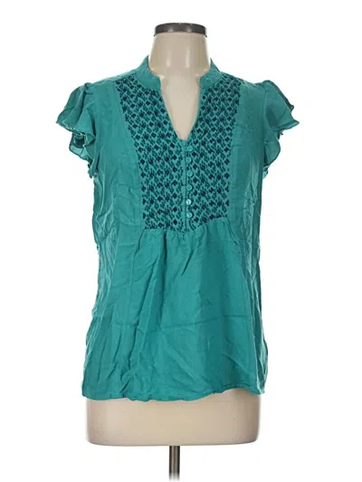Pre-owned St. John's Bay Short Sleeve Blouse In Teal