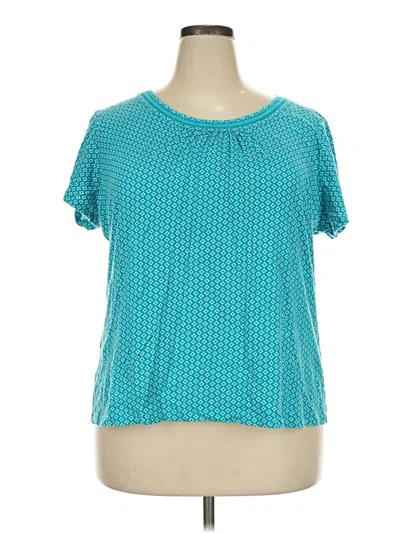 Pre-owned St. John's Bay Short Sleeve Blouse In Teal