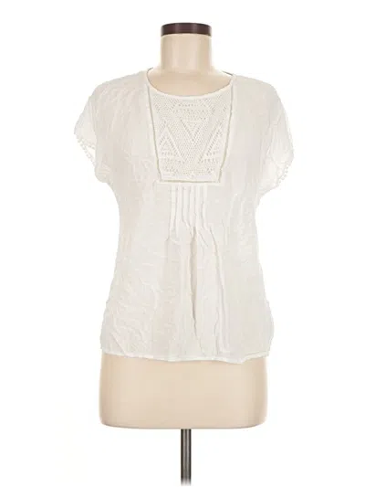 Pre-owned St. John's Bay Short Sleeve Blouse In White