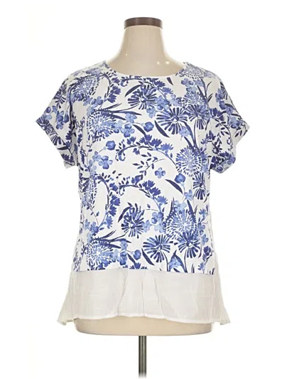 Pre-owned St. John's Bay Short Sleeve Blouse In White