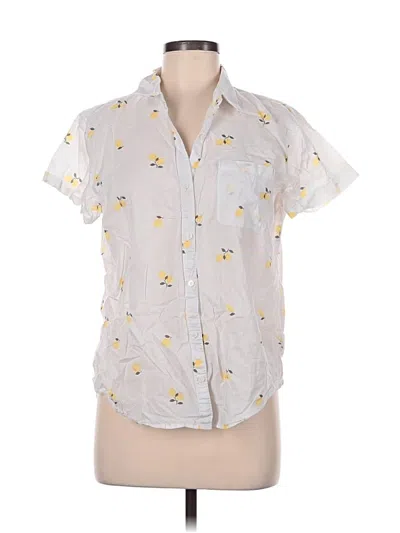 Pre-owned St. John's Bay Short Sleeve Blouse In White