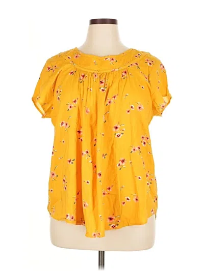 Pre-owned St. John's Bay Short Sleeve Blouse In Yellow