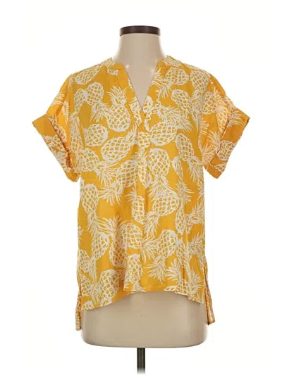Pre-owned St. John's Bay Short Sleeve Blouse In Yellow