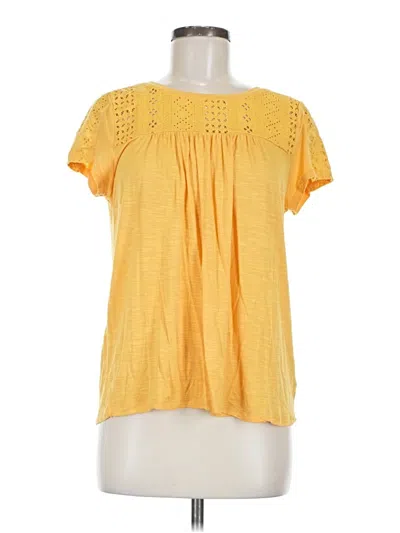 Pre-owned St. John's Bay Short Sleeve Blouse In Yellow