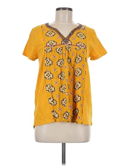 Pre-owned St. John's Bay Short Sleeve Blouse In Yellow