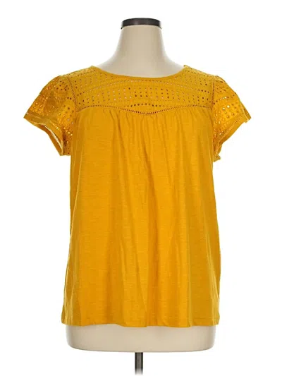 Pre-owned St. John's Bay Short Sleeve Blouse In Yellow