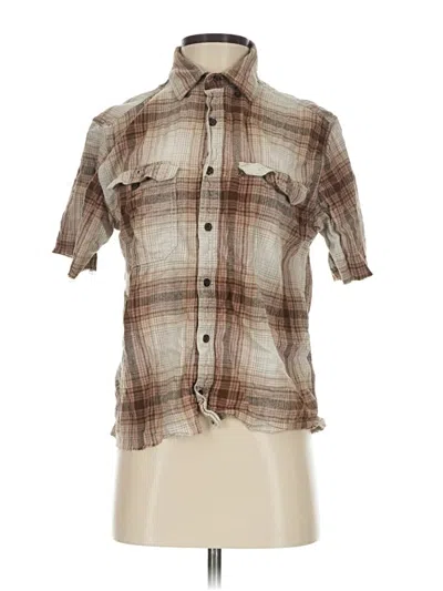 Pre-owned St. John's Bay Short Sleeve Button Down Shirt In Brown