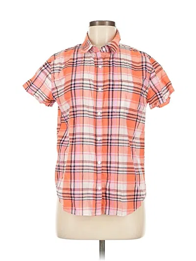 Pre-owned St. John's Bay Short Sleeve Button Down Shirt In Orange