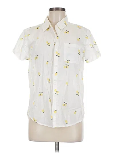 Pre-owned St. John's Bay Short Sleeve Button Down Shirt In White