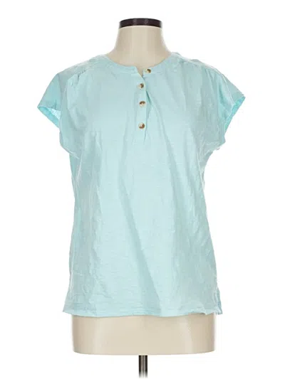 Pre-owned St. John's Bay Short Sleeve Henley Shirt In Blue