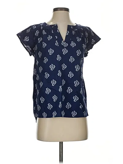 Pre-owned St. John's Bay Short Sleeve Henley Shirt In Blue