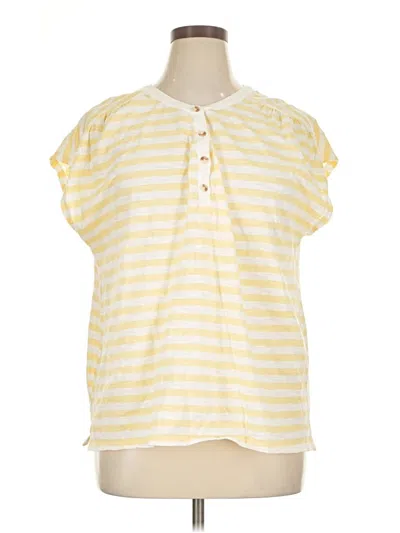 Pre-owned St. John's Bay Short Sleeve Henley Shirt In Yellow