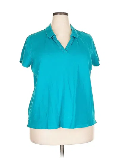 Pre-owned St. John's Bay Short Sleeve Polo Shirt In Blue