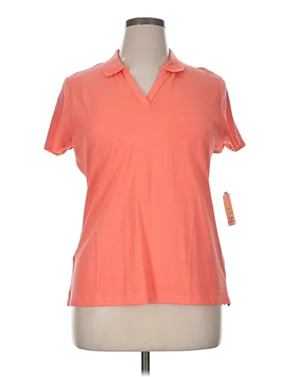 Pre-owned St. John's Bay Short Sleeve Polo Shirt In Orange