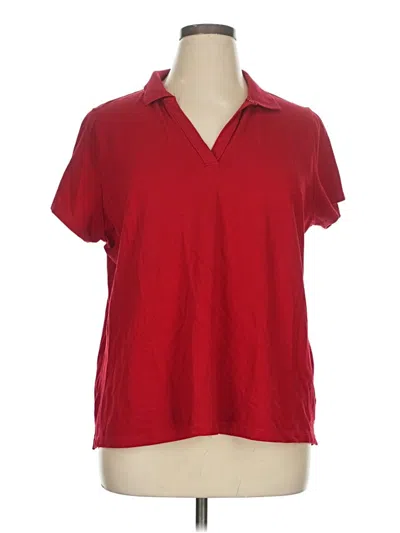 Pre-owned St. John's Bay Short Sleeve Polo Shirt In Red