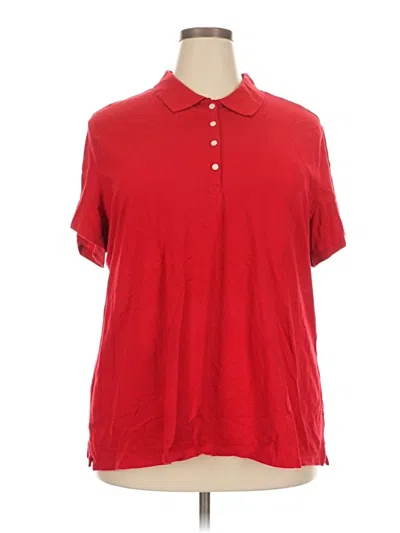 Pre-owned St. John's Bay Short Sleeve Polo Shirt In Red