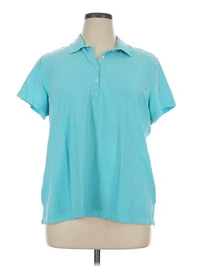 Pre-owned St. John's Bay Short Sleeve Polo Shirt In Teal