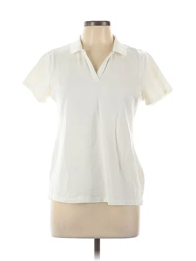 Pre-owned St. John's Bay Short Sleeve Polo Shirt In White