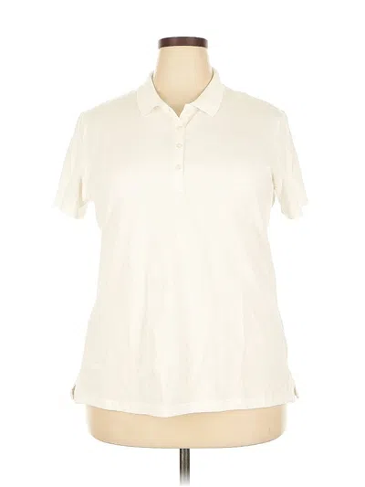 Pre-owned St. John's Bay Short Sleeve Polo Shirt In White