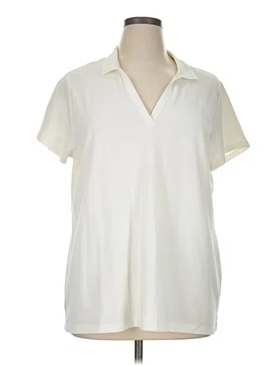 Pre-owned St. John's Bay Short Sleeve Polo Shirt In White