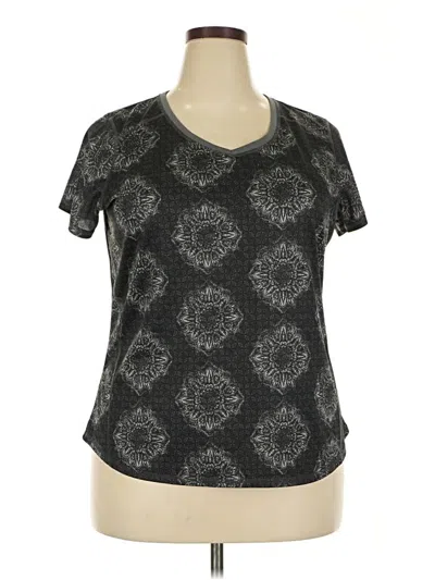 Pre-owned St. John's Bay Short Sleeve Top Black V Neck Tops