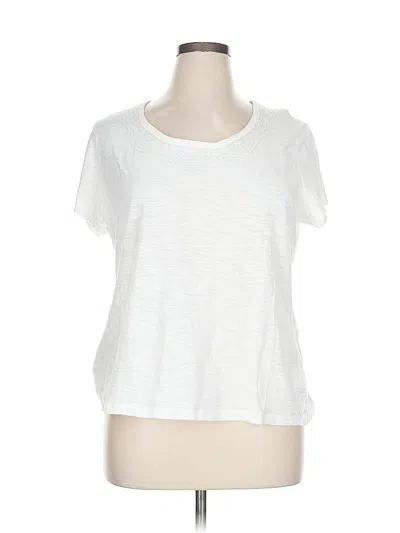 Pre-owned St. John's Bay Short Sleeve Top White Scoop Neck Tops