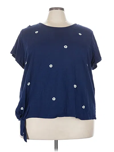 Pre-owned St. John's Bay Short Sleeve T-shirt In Blue