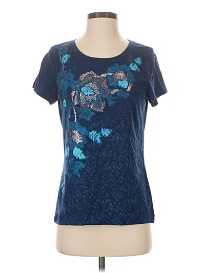 Pre-owned St. John's Bay Short Sleeve T-shirt In Blue