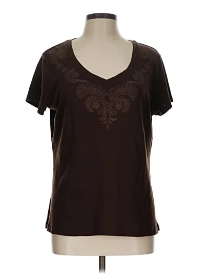 Pre-owned St. John's Bay Short Sleeve T-shirt In Brown
