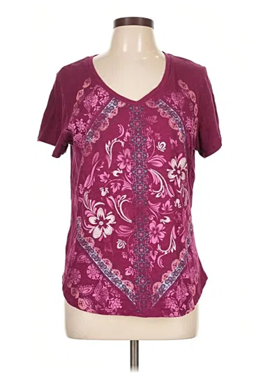 Pre-owned St. John's Bay Short Sleeve T-shirt In Burgundy