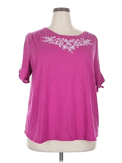 Pre-owned St. John's Bay Short Sleeve T-shirt In Pink