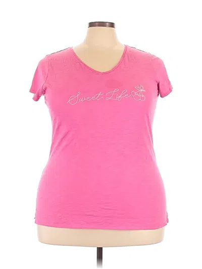 Pre-owned St. John's Bay Short Sleeve T-shirt In Pink