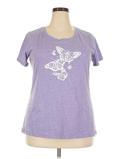 Pre-owned St. John's Bay Short Sleeve T-shirt In Purple