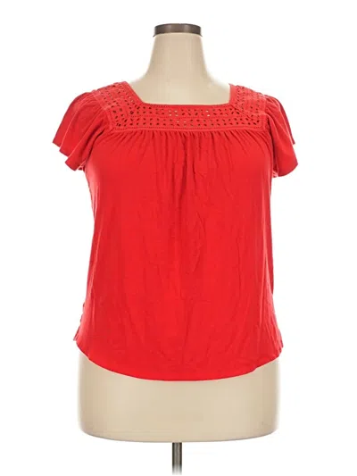 Pre-owned St. John's Bay Short Sleeve T-shirt In Red
