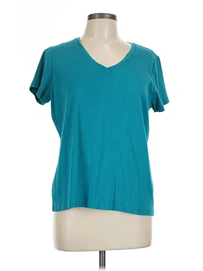 Pre-owned St. John's Bay Short Sleeve T-shirt In Teal