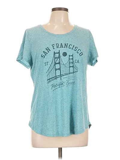 Pre-owned St. John's Bay Short Sleeve T-shirt In Teal