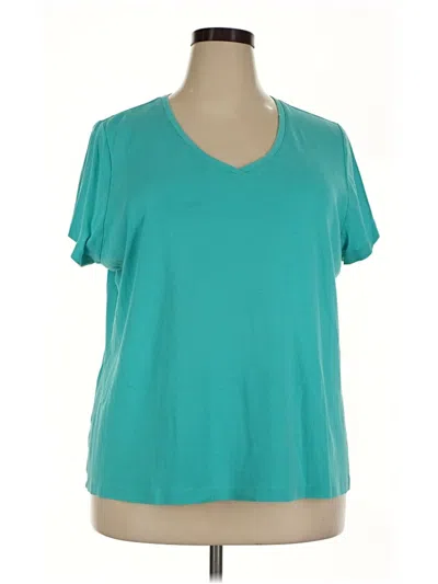Pre-owned St. John's Bay Short Sleeve T-shirt In Teal