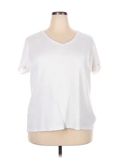 Pre-owned St. John's Bay Short Sleeve T-shirt In White